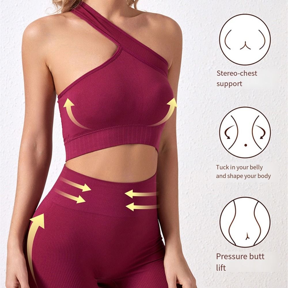 Seamless Ribbed Workout Tank Top - 2Pcs Reusable Seamless Women Workout Sets