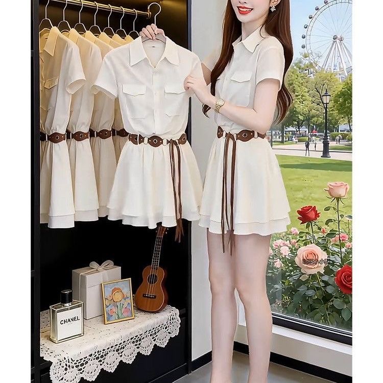 Korean Style Short Sleeve Shir - Korean Style A Line Shirt Dress review and price