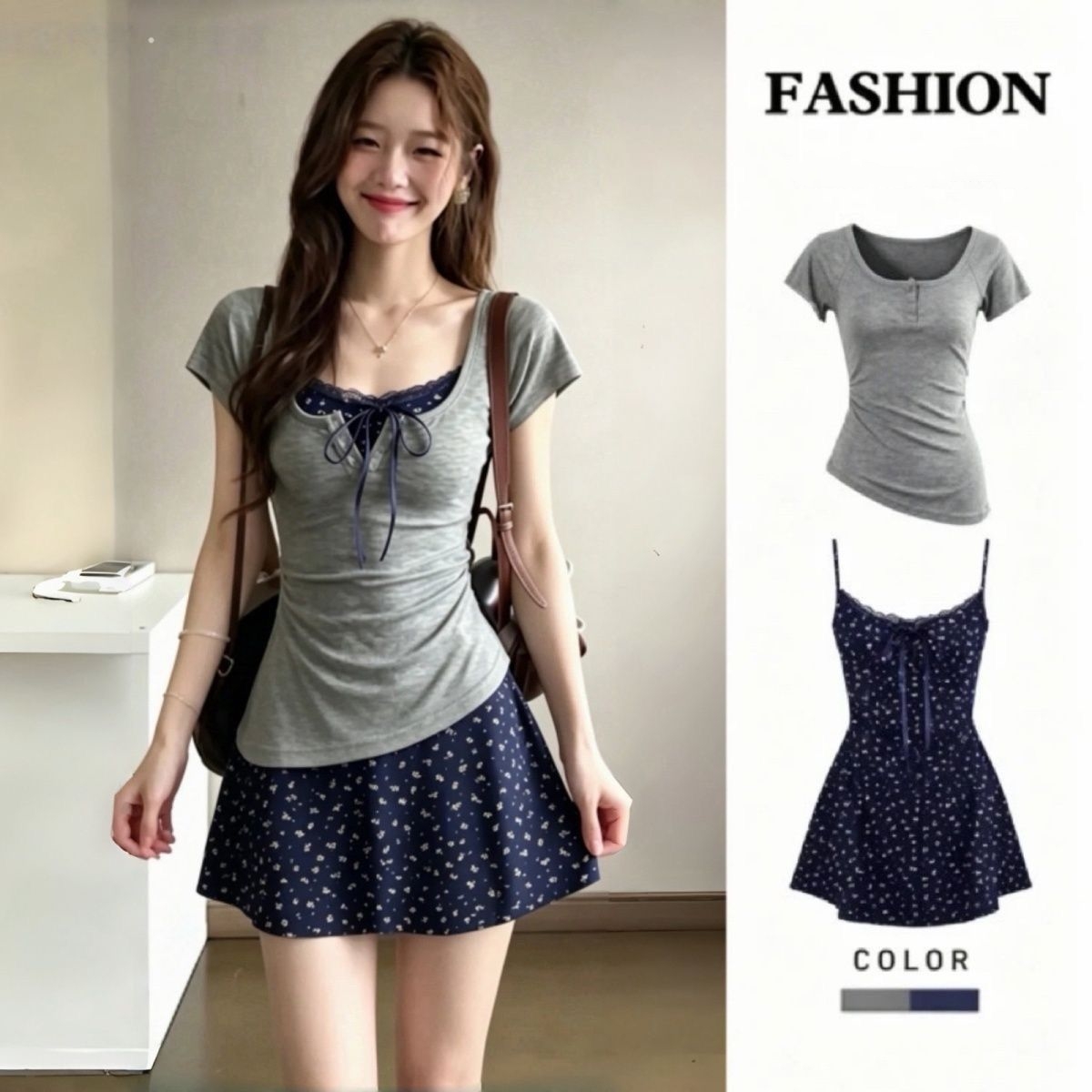 Women's French Graceful Slim L - Korean Style A Line Shirt Dress review and price