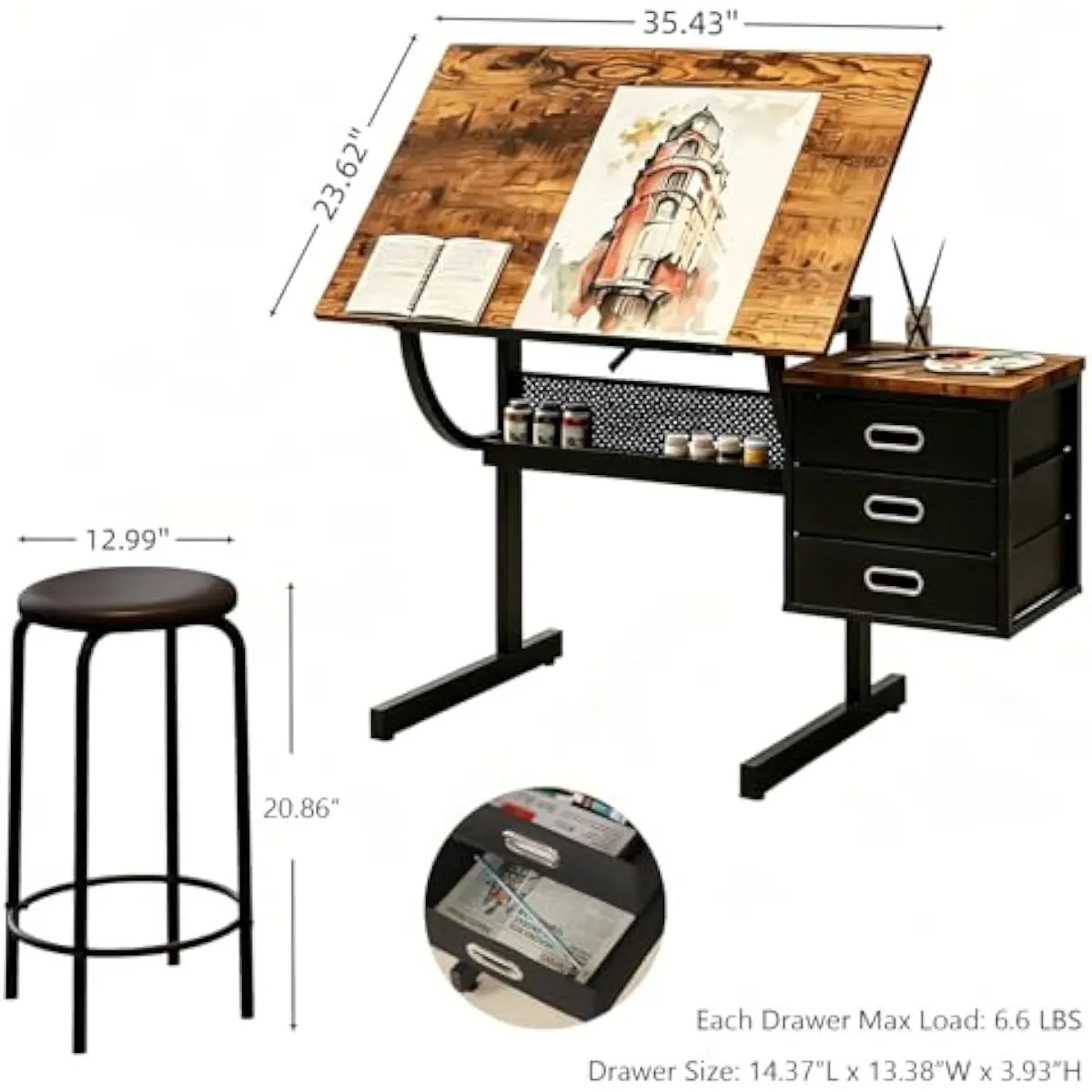 Drafting Desk with Adjustable  - Tops review and price