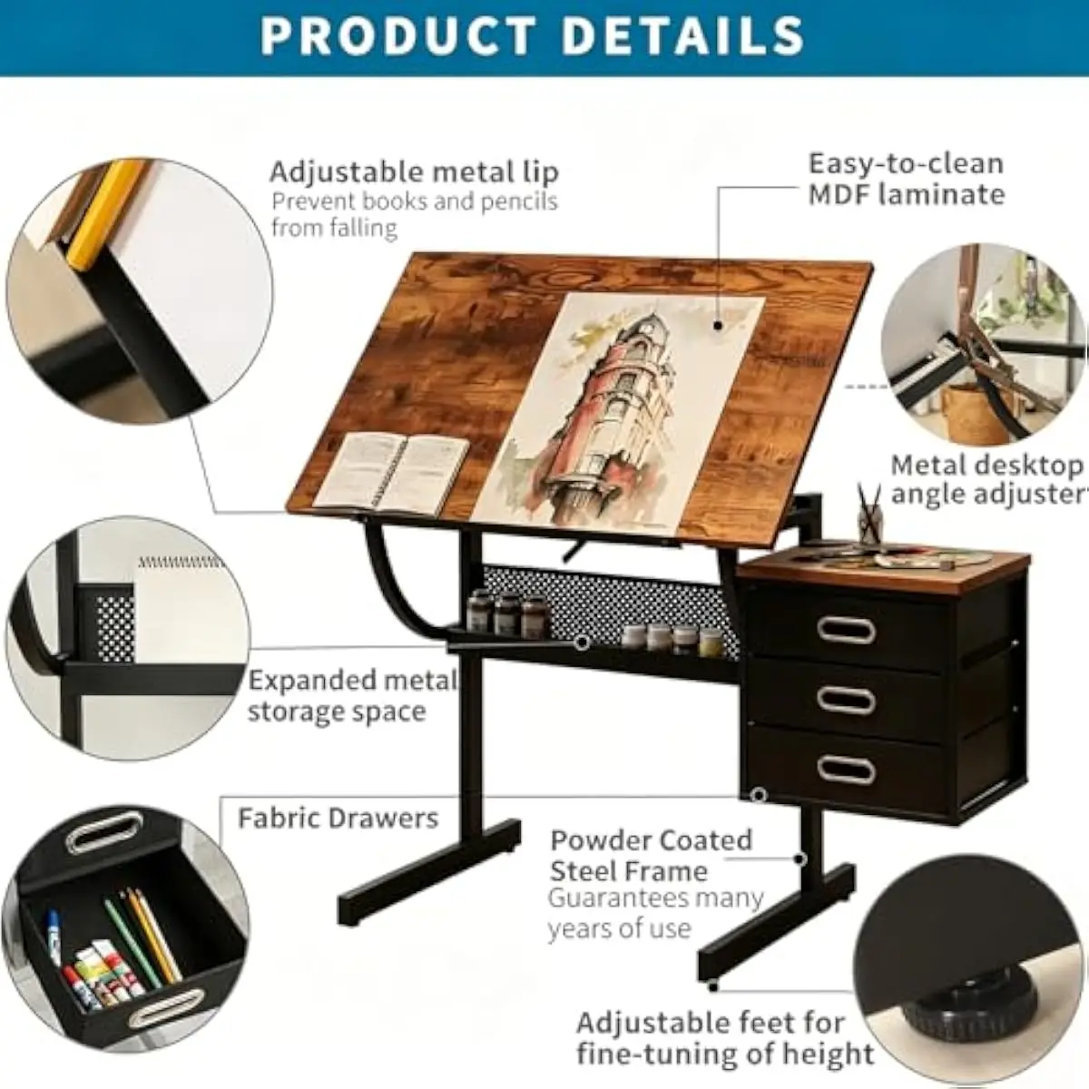Drafting Desk with Adjustable  - Tops review and price