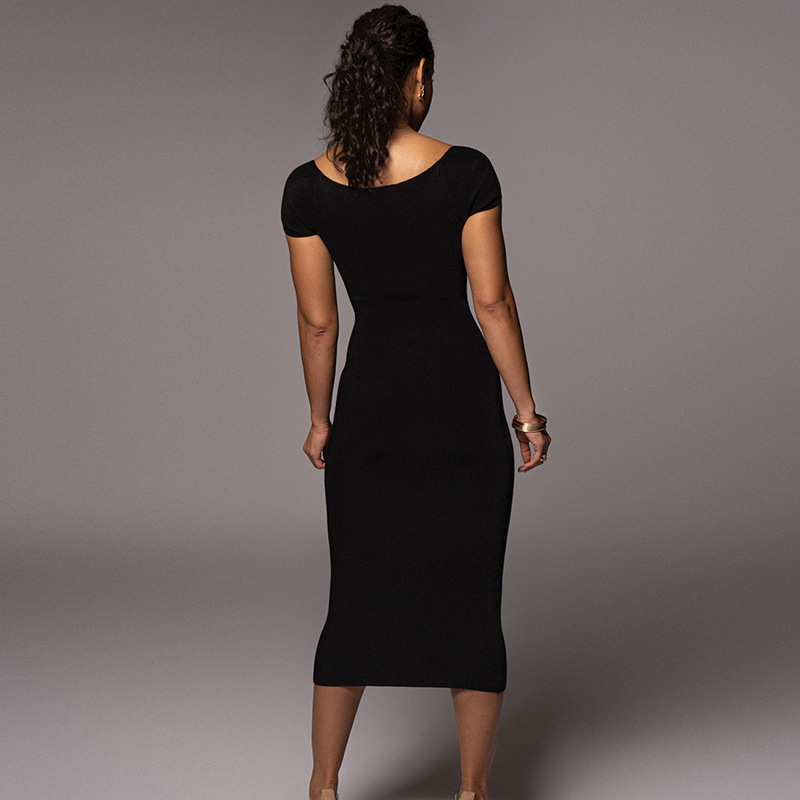 2026 Summer Women's New Style  - Bodycon Long Sleeve Ribbed Dress review and price