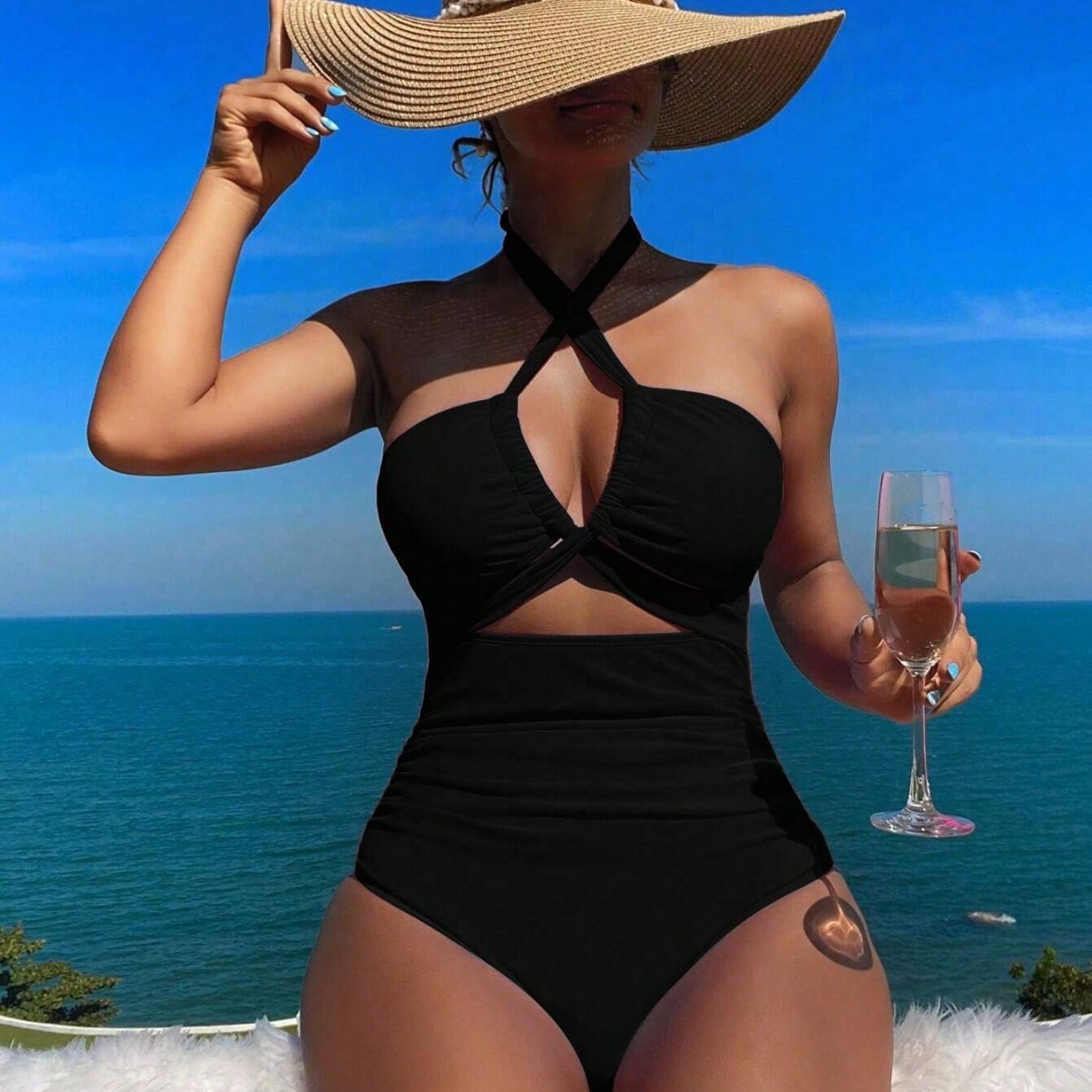 Women Swimsuit Halter Neck Sol - Swimwear review and price