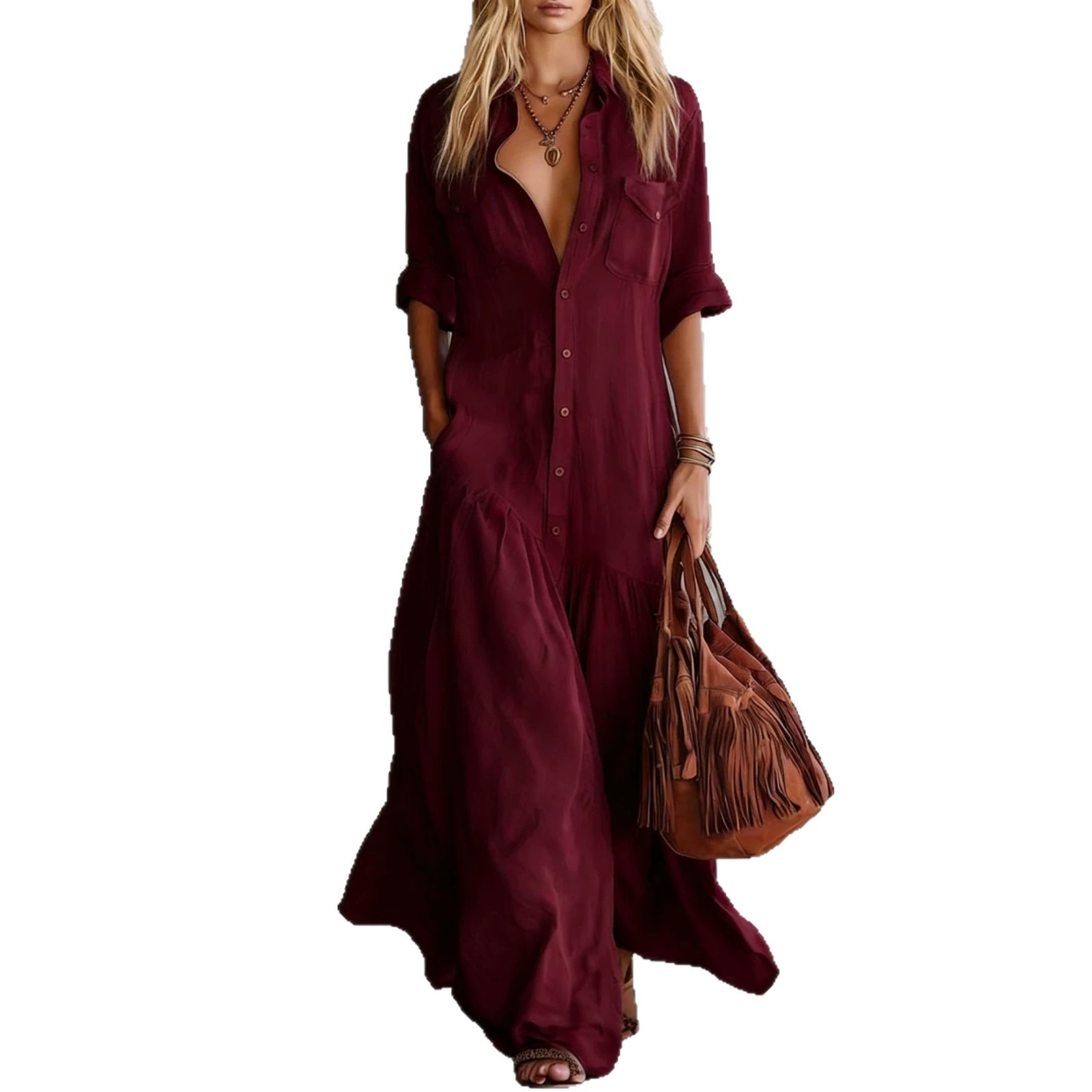 2026 Women's Summer Cotton Lin - Casual Loose Linen Shirt Dress review and price