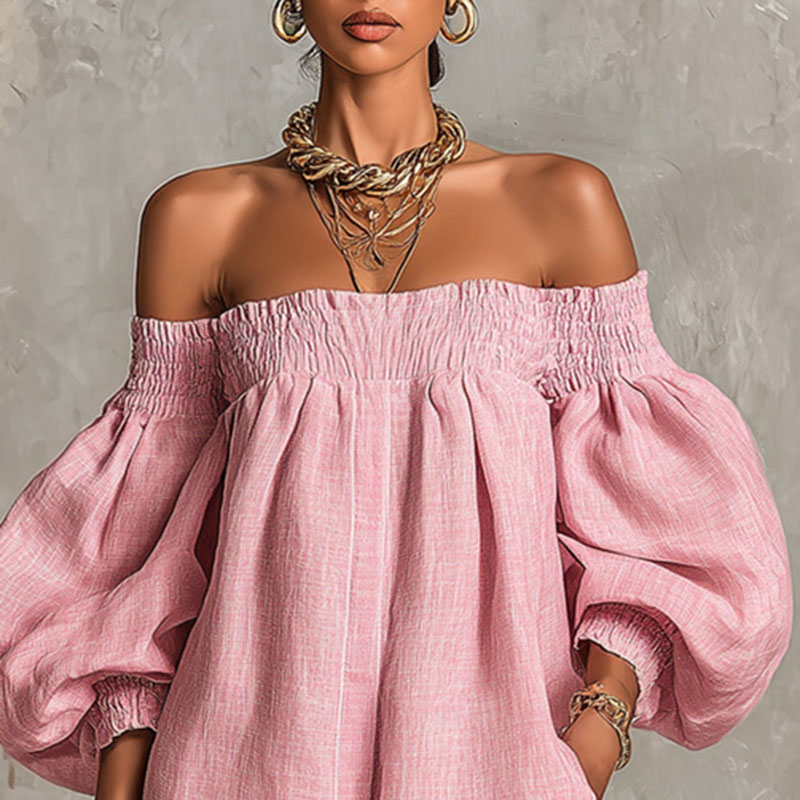 2026 Summer New Off Shoulder P - Off Shoulder Puff Sleeve Sundress review and price