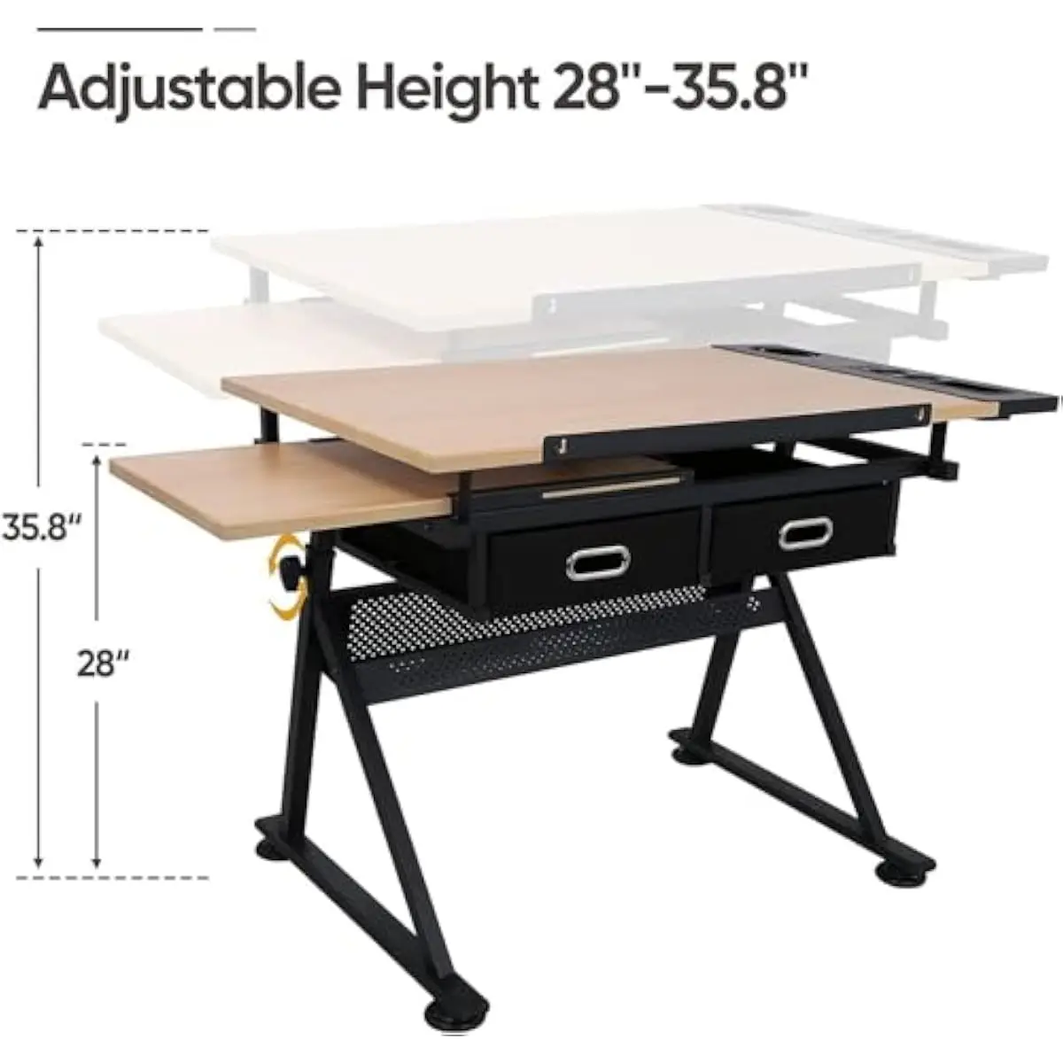 Adjustable Drafting Desk with  - Tops review and price