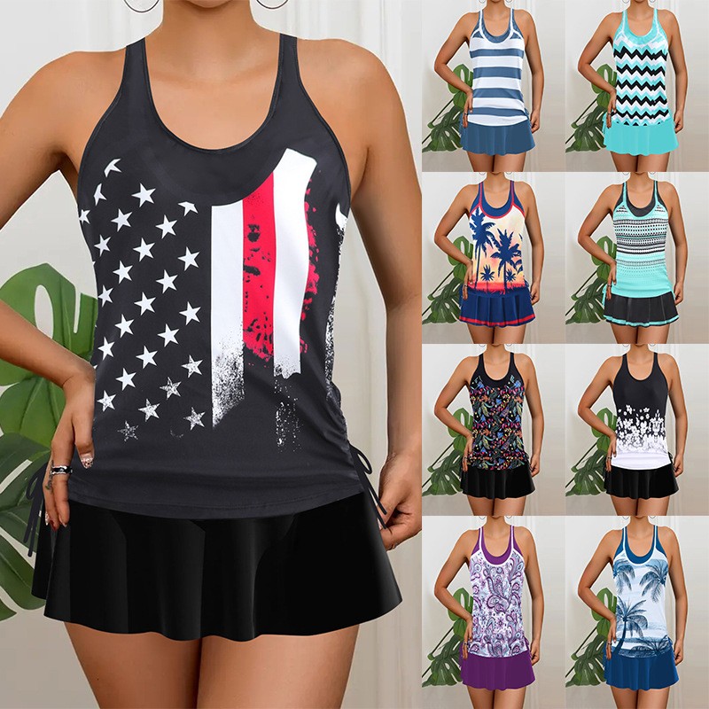 Tankini Woman Bikini Sleeveles - Skirts review and price