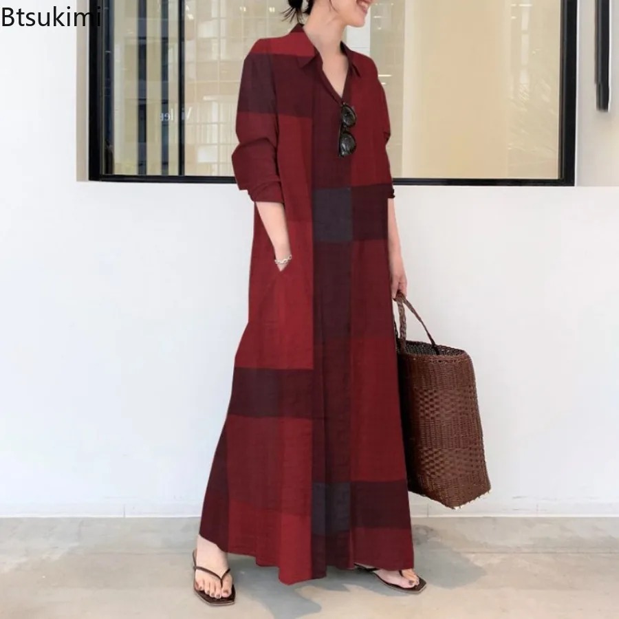 Fashion New Shirt Dress Women  - Casual Loose Linen Shirt Dress review and price
