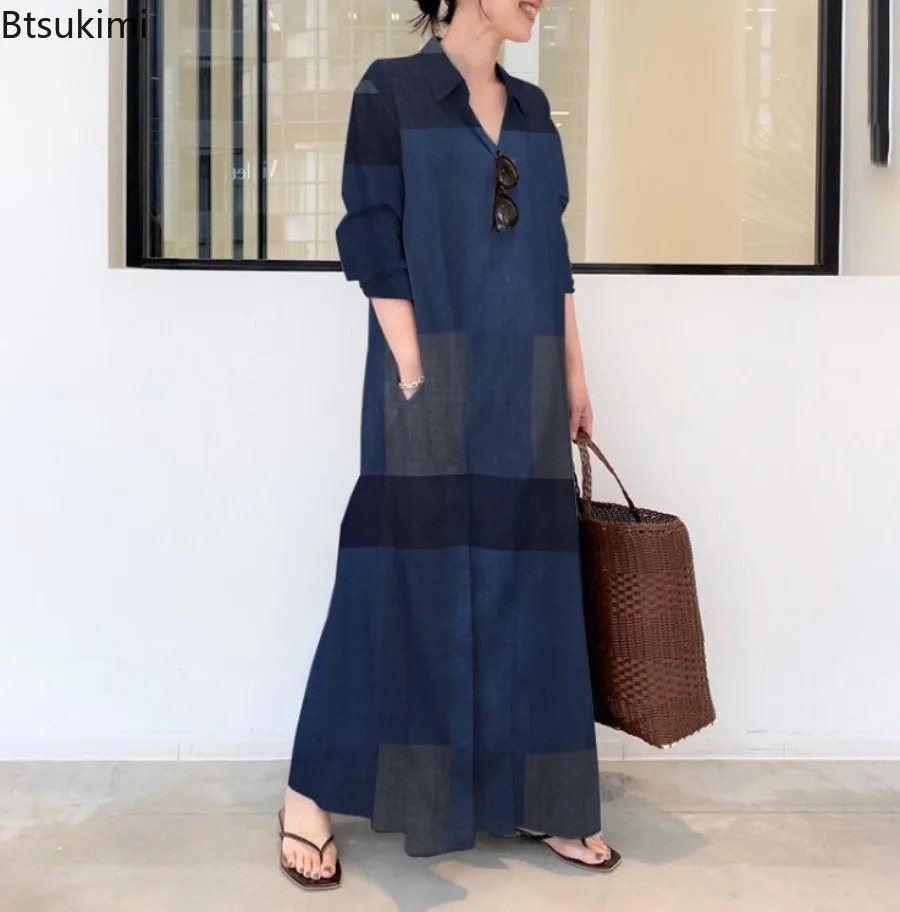 Fashion New Shirt Dress Women  - Casual Loose Linen Shirt Dress review and price