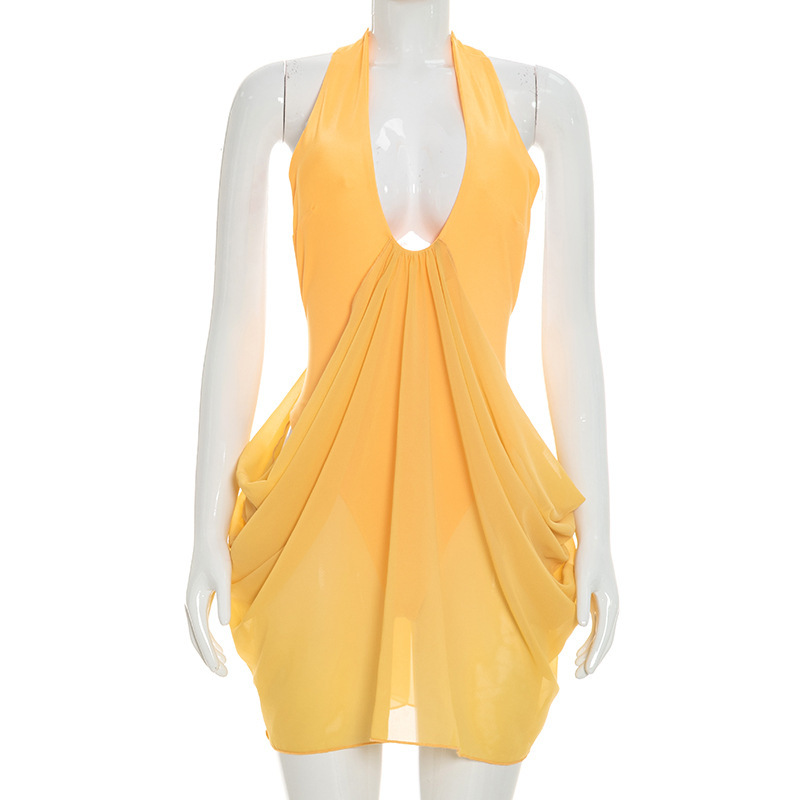 Hollow Sexy Mini Dress Women H - Y2K Backless Halter Mini Dress review and price