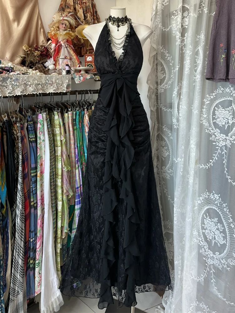 Y2k Vintage Halter Sleeveless  - Y2K Backless Halter Mini Dress review and price