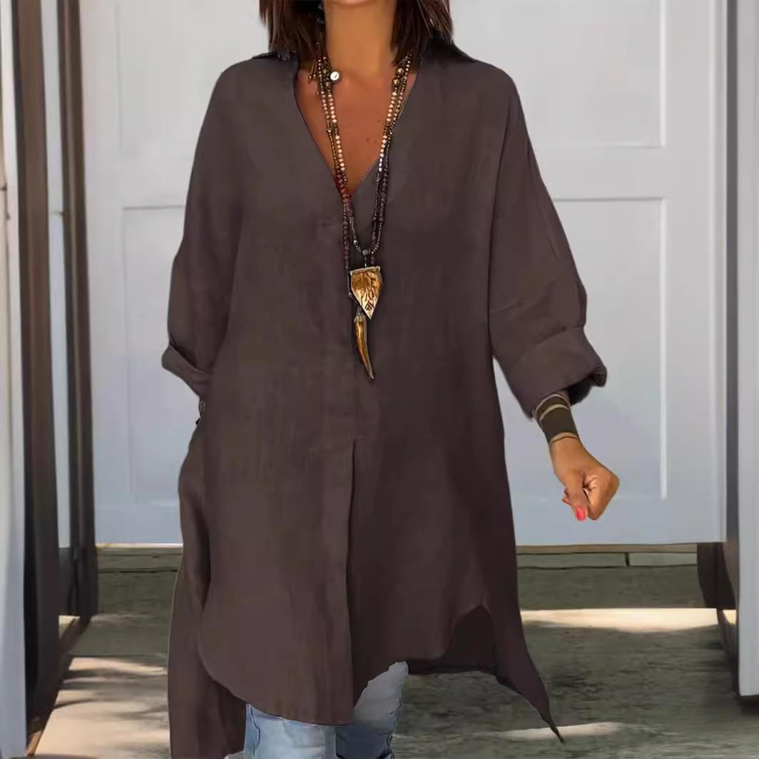 New 2024 Women's Casual Cotton - Casual Loose Linen Shirt Dress review and price