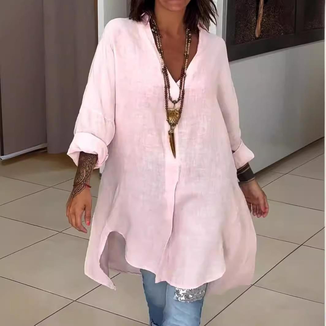 New 2024 Women's Casual Cotton - Casual Loose Linen Shirt Dress review and price