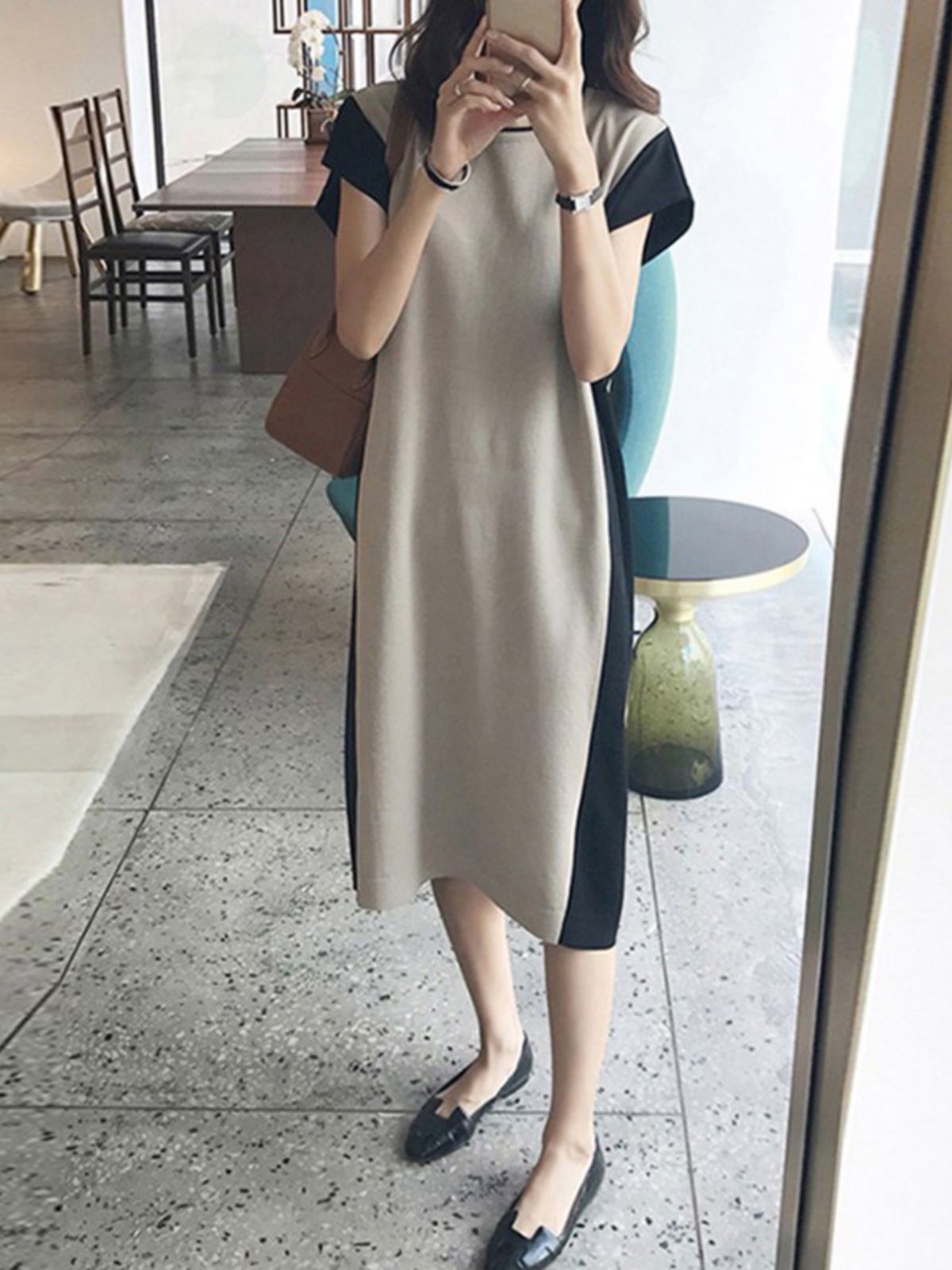 Slimming Effectiveness Mid-Len - Korean Style A Line Shirt Dress review and price
