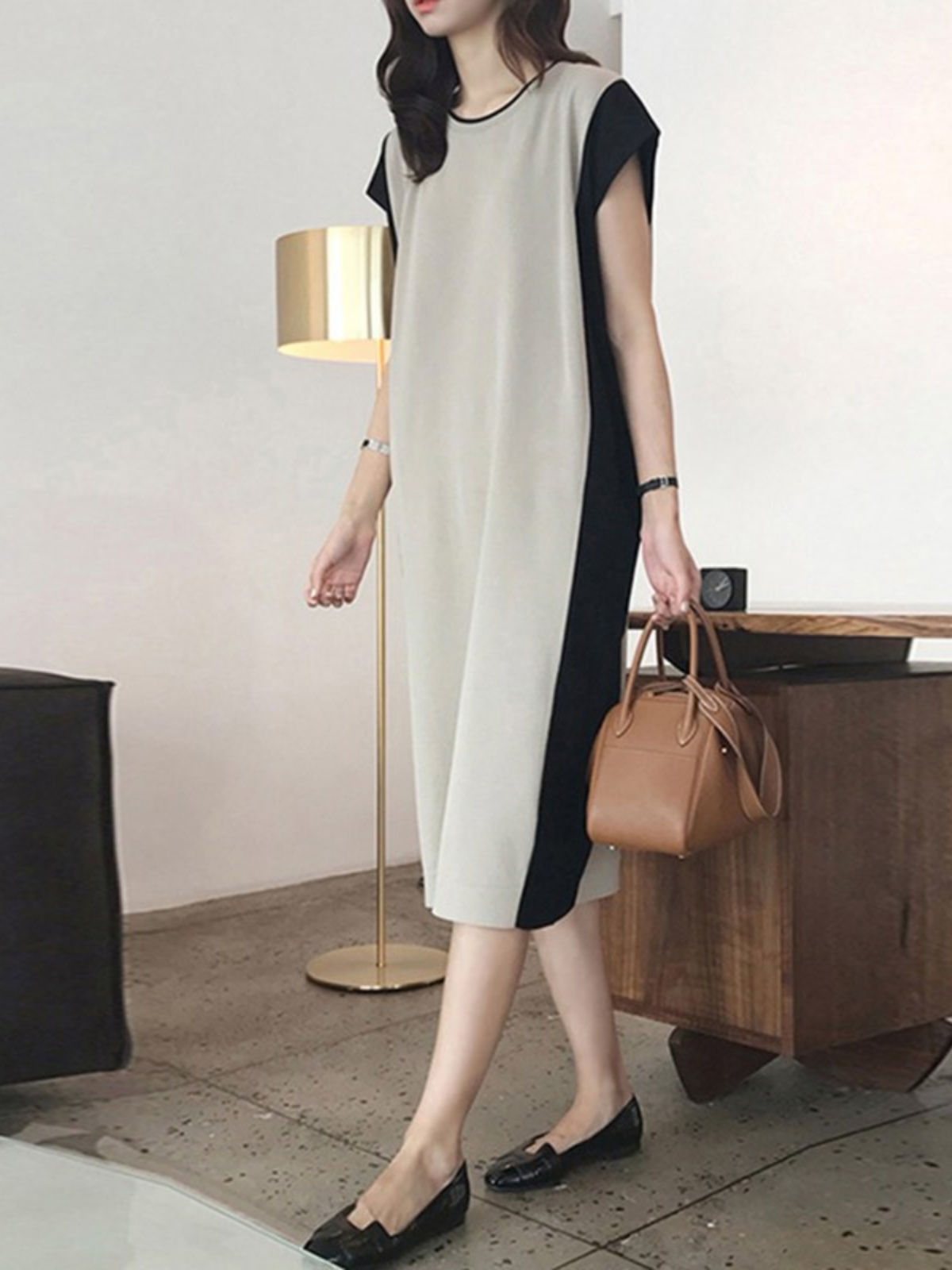 Slimming Effectiveness Mid-Len - Korean Style A Line Shirt Dress review and price
