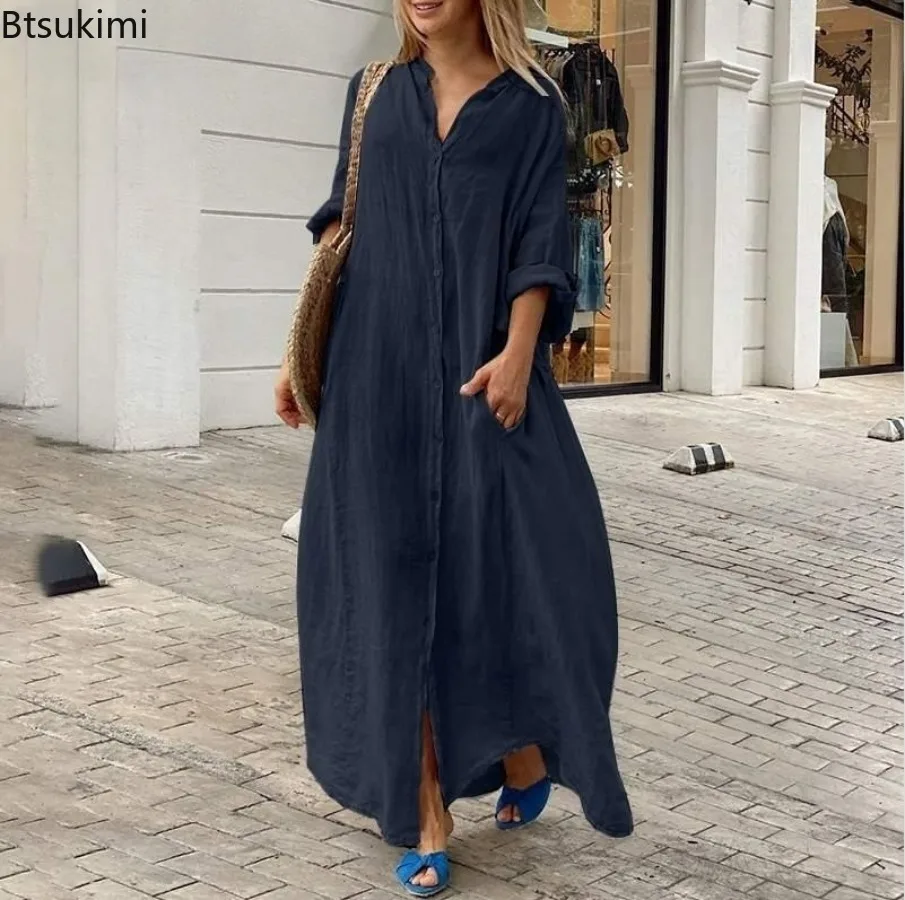 2026 Women's Casual Cotton Lin - Casual Loose Linen Shirt Dress review and price