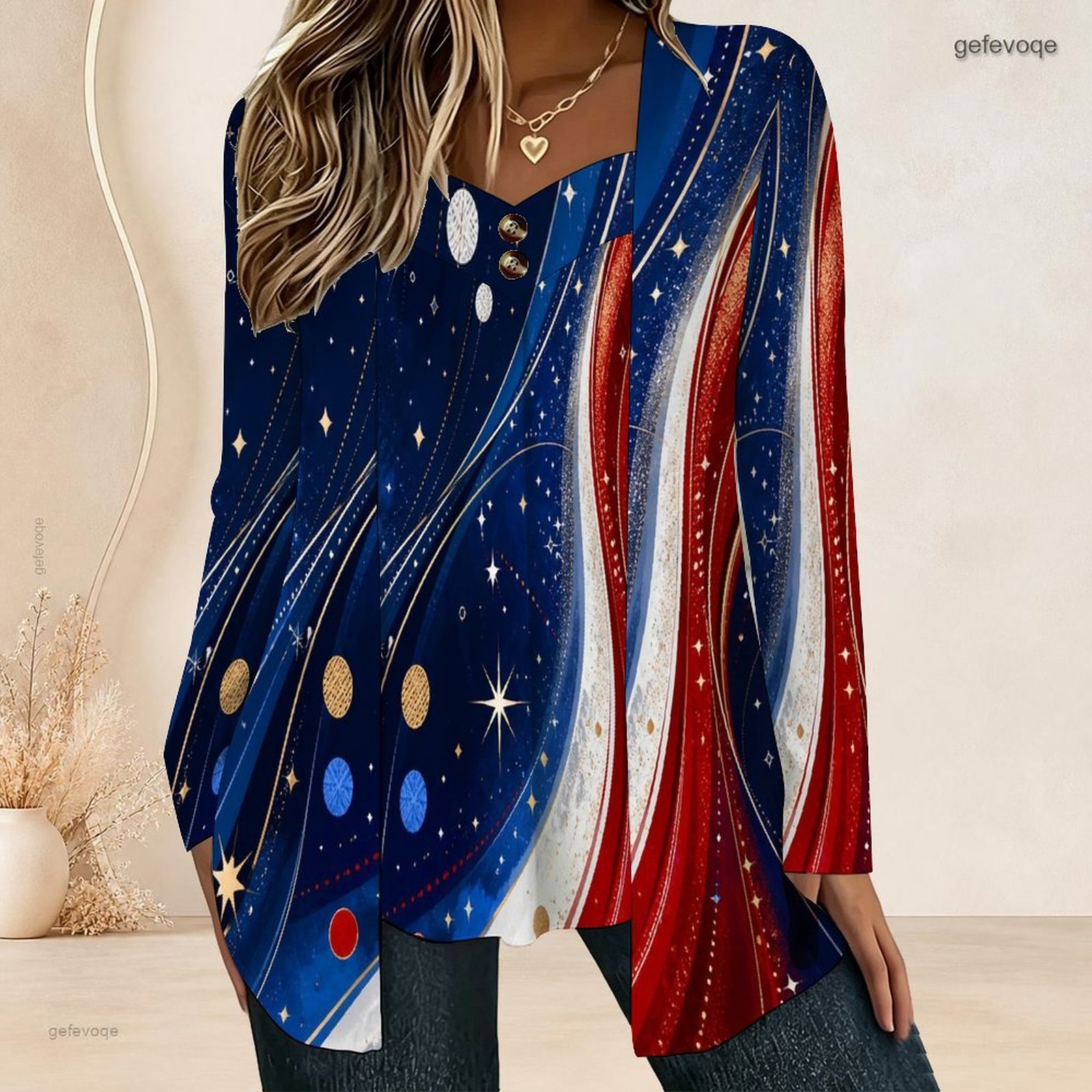 Women Fake Two Piece Long Slee - Blouses review and price