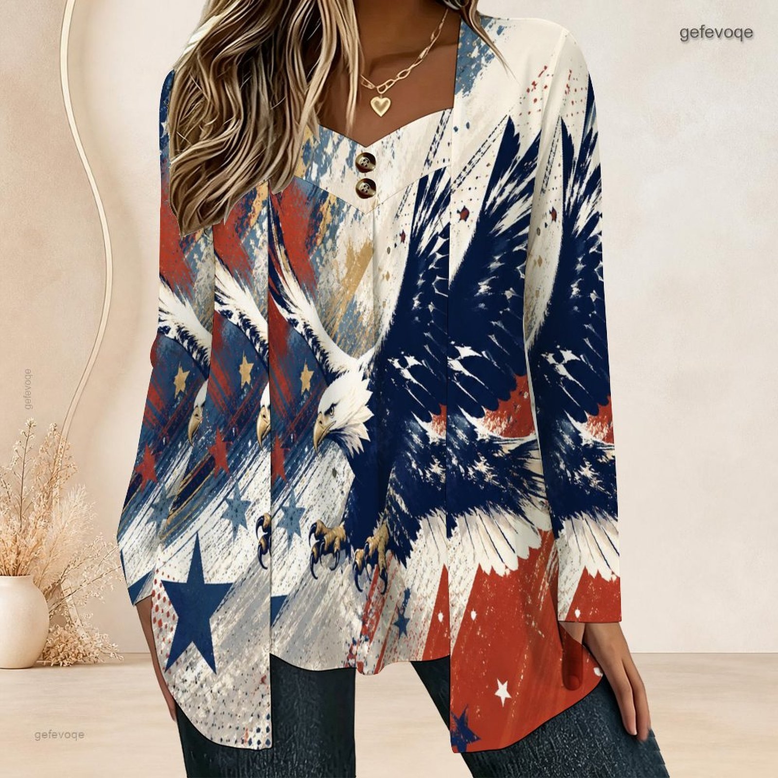 Women Fake Two Piece Long Slee - Blouses review and price