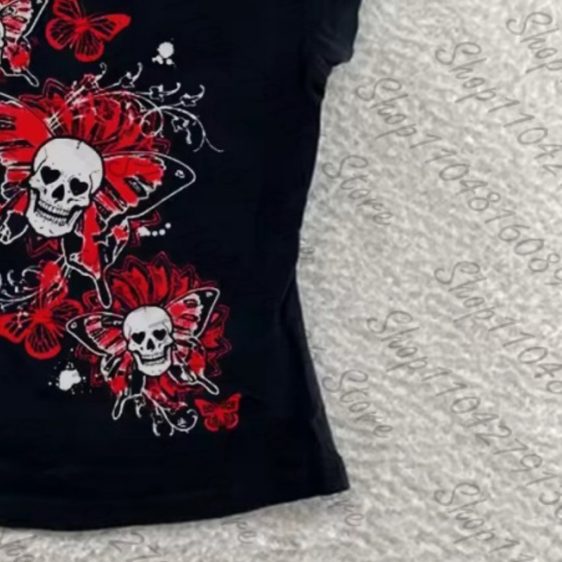 Y2k Clothes Aesthetic Black Cu - Y2K Graphic Baby Tee Crop review and price
