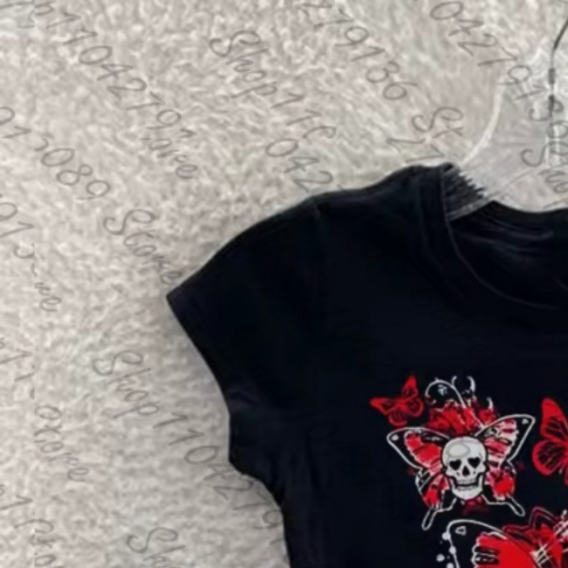 Y2k Clothes Aesthetic Black Cu - Y2K Graphic Baby Tee Crop review and price