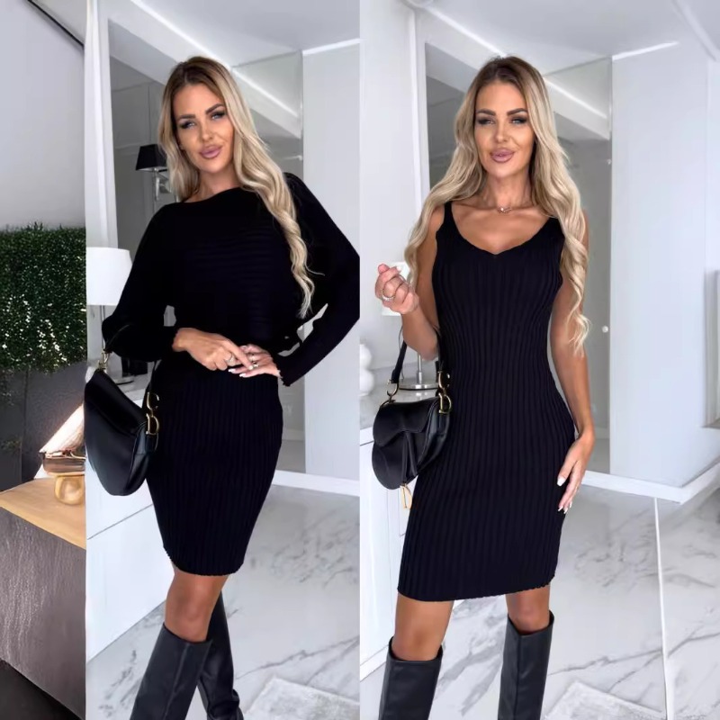 Autumn New Chic Sexy 2 Piece S - Bodycon Long Sleeve Ribbed Dress review and price