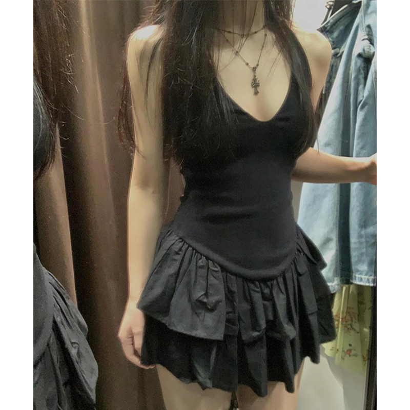 MEXZT Y2K Black Mini Dress Wom - Y2K Backless Halter Mini Dress review and price