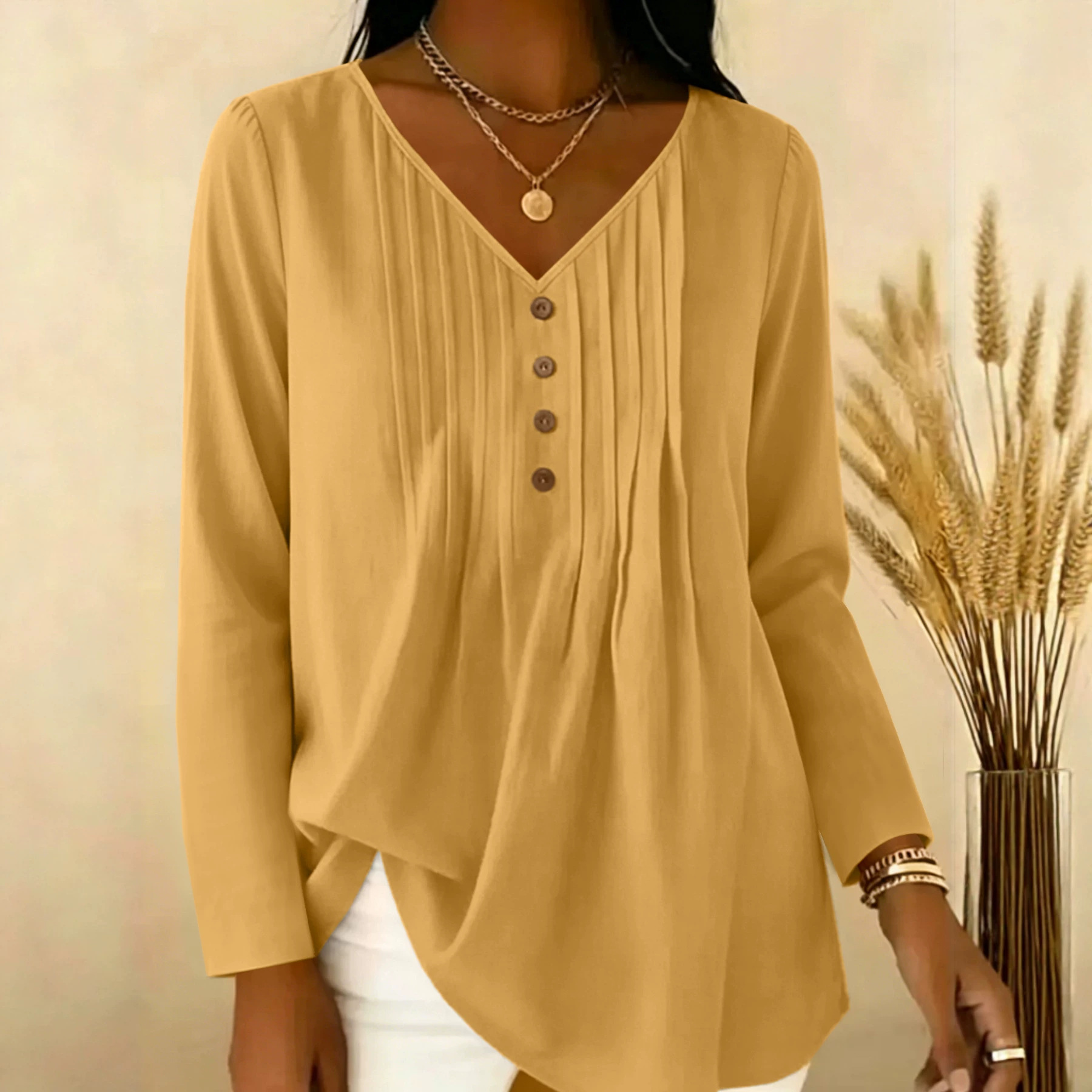 Gentle Early Autumn V-Neck Hal - Blouses review and price