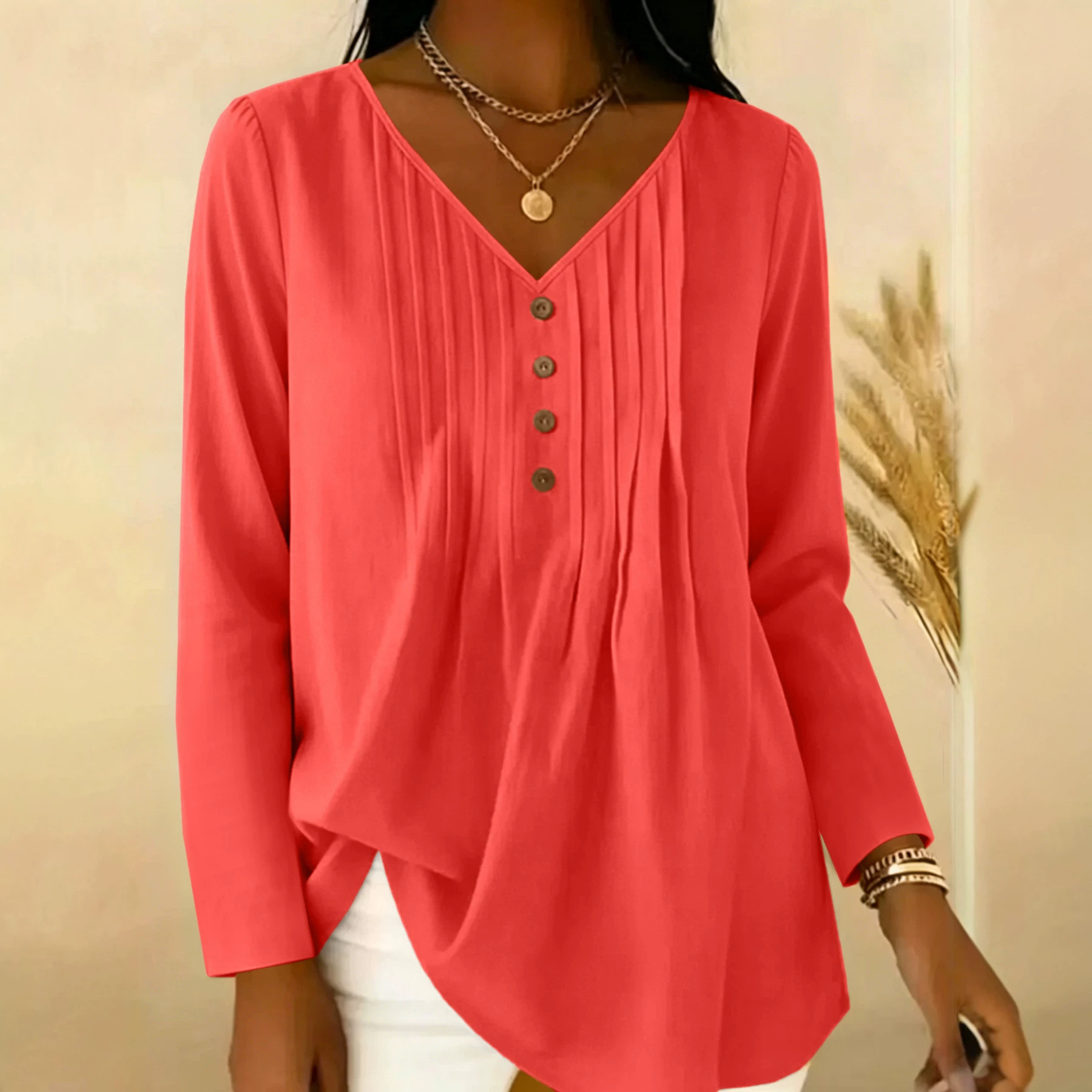 Gentle Early Autumn V-Neck Hal - Blouses review and price