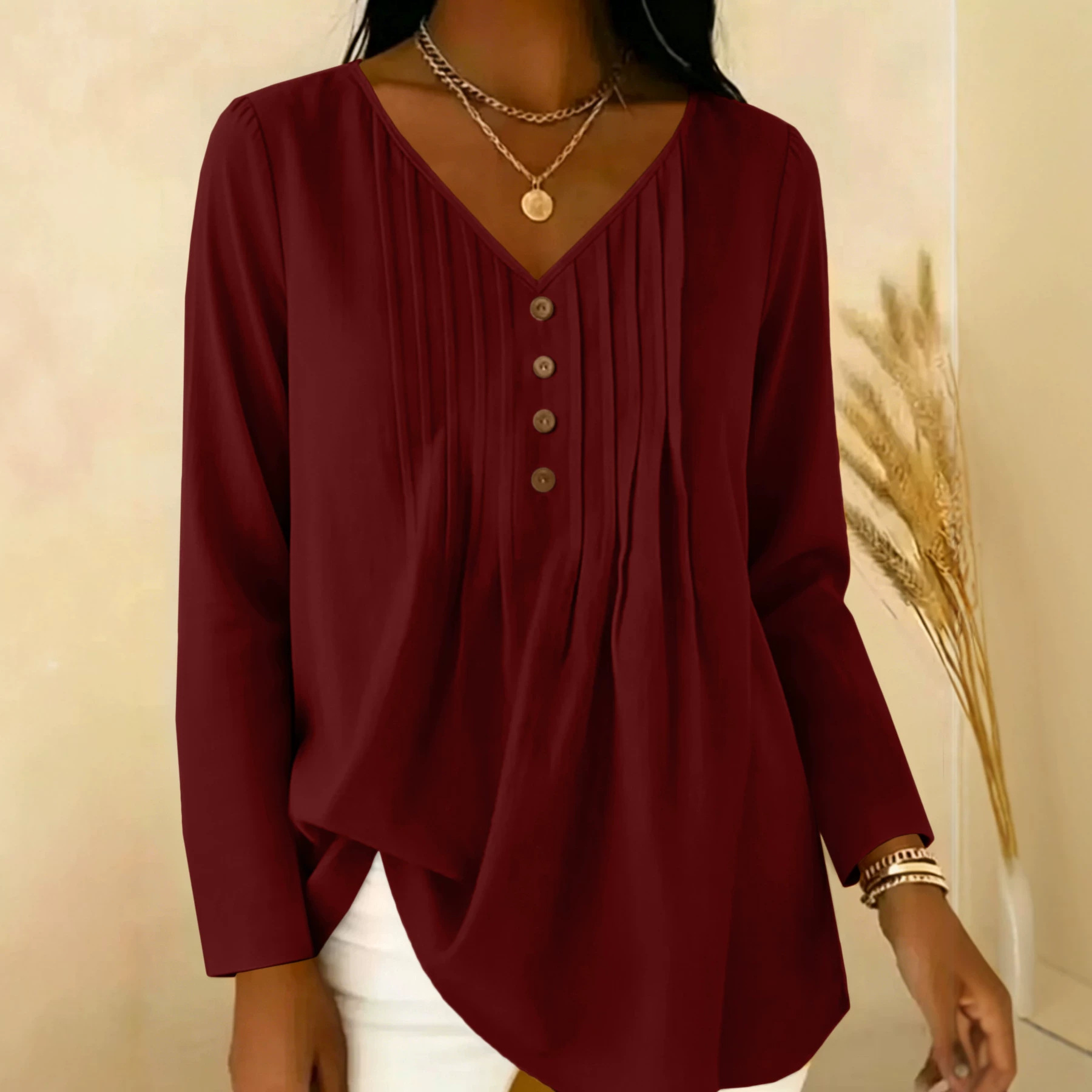 Gentle Early Autumn V-Neck Hal - Blouses review and price