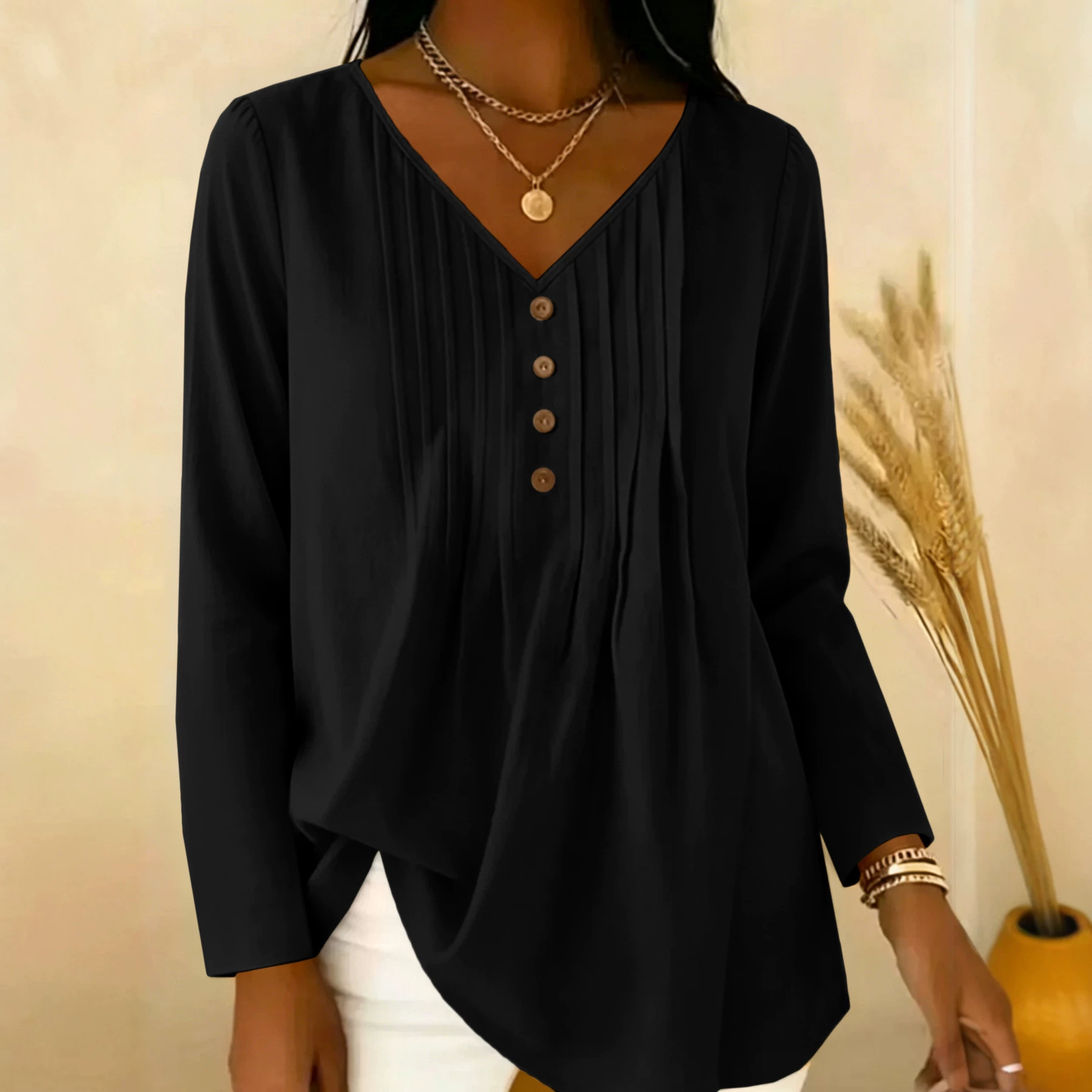 Gentle Early Autumn V-Neck Hal - Blouses review and price