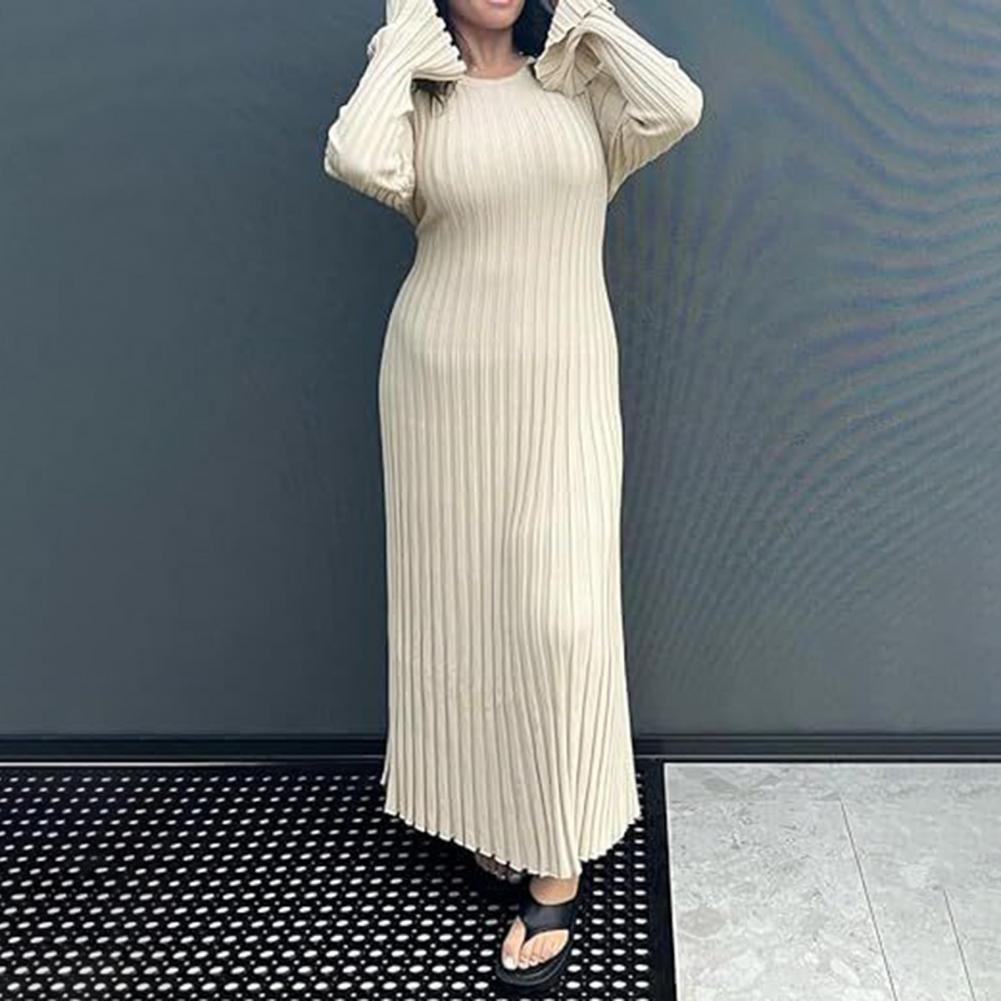 Ribbed Knit Dress Women's Long - Bodycon Long Sleeve Ribbed Dress review and price