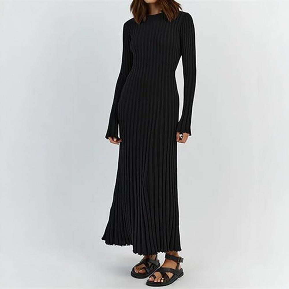 Ribbed Knit Dress Women's Long - Bodycon Long Sleeve Ribbed Dress review and price