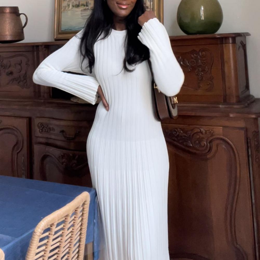 Ribbed Knit Dress Women's Long - Bodycon Long Sleeve Ribbed Dress review and price