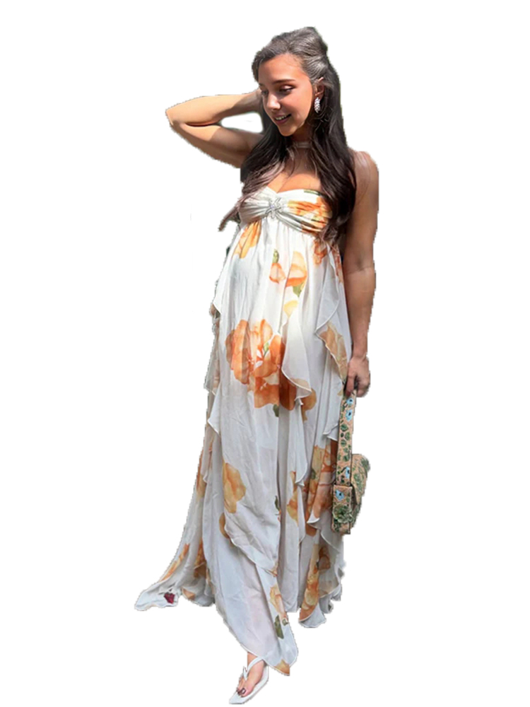 Boho Floral Maternity Photosho - Boho Summer Beach Maxi Dress review and price