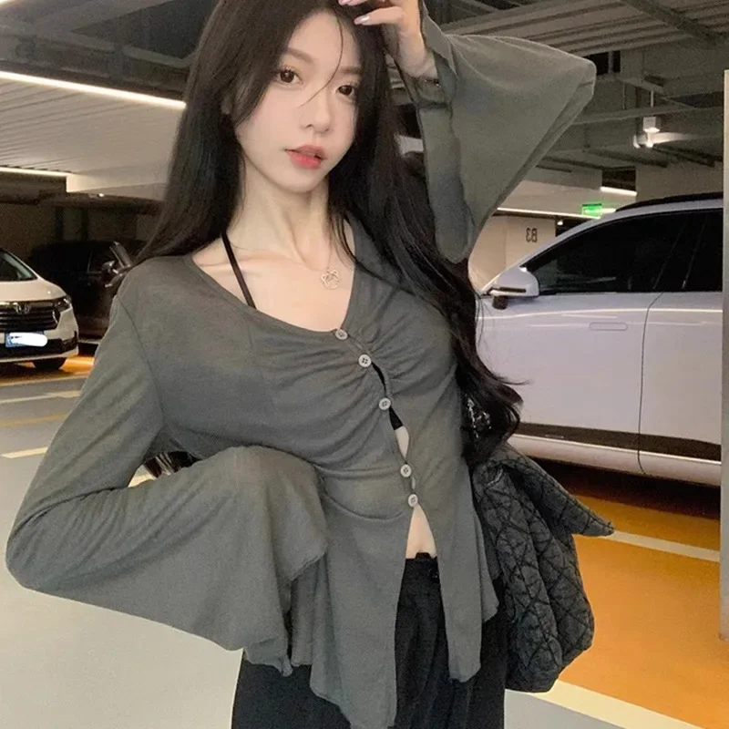 Sheer Flare Sleeve Blouse - Y2 - Blouses review and price