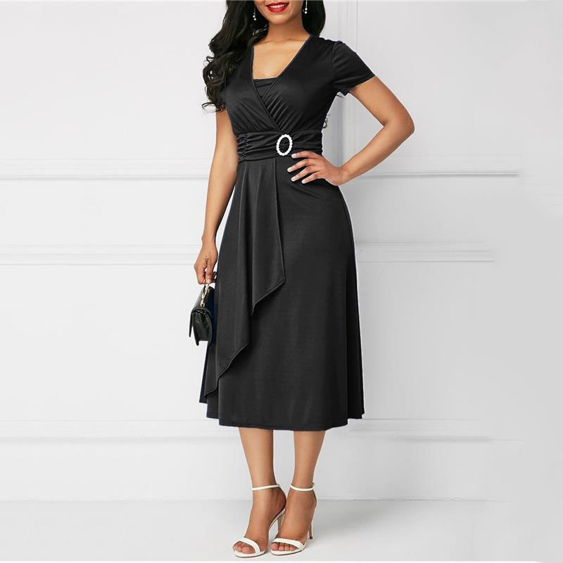 We.Fine Dress Women Solid Colo - French Vintage Floral Midi Dress review and price