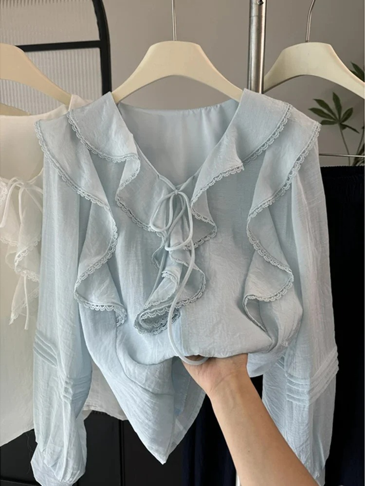 French V-Neck Chic Long Sleeve - Blouses review and price