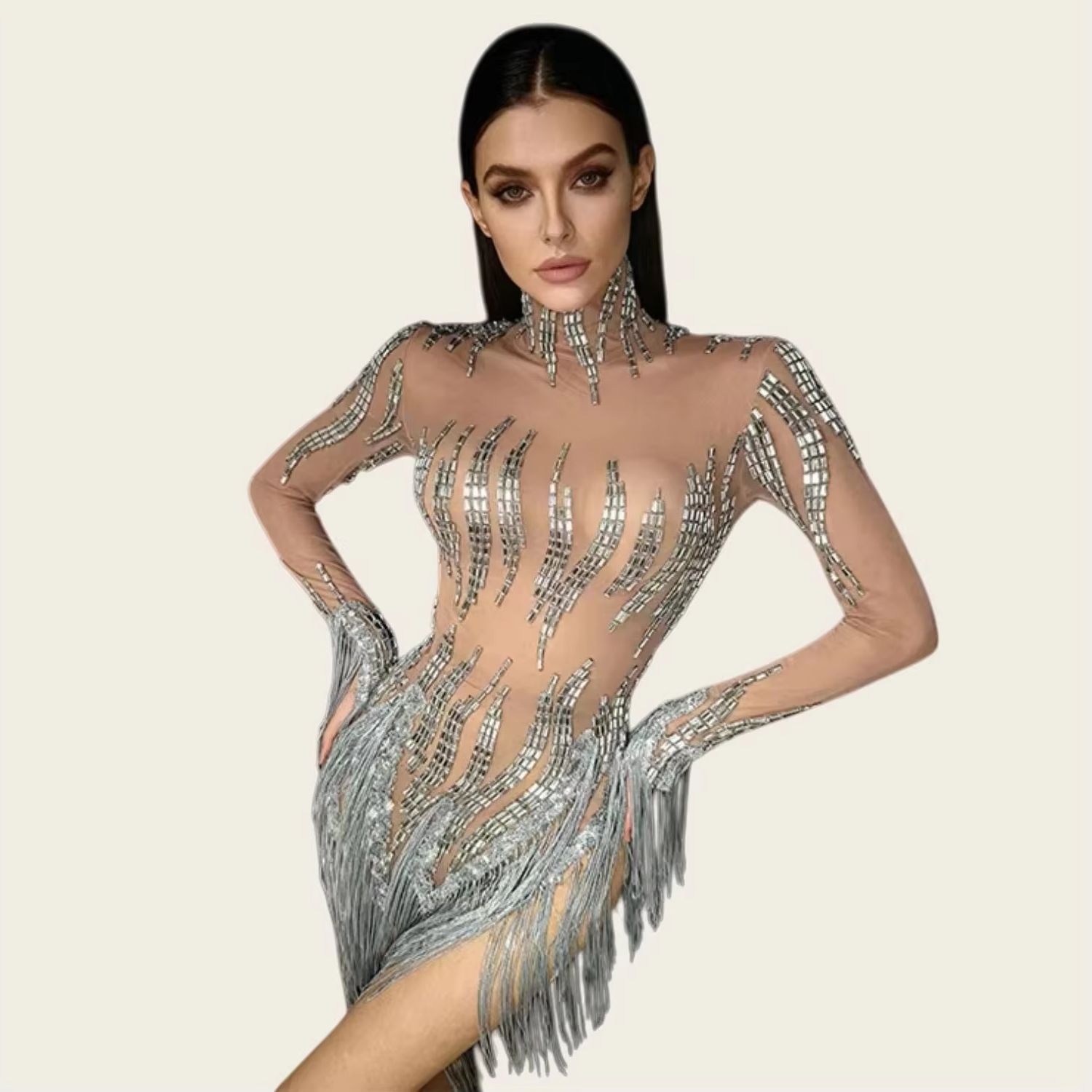 Sparkly Rhinestone Tassel Shor - Sparkly Rhinestone Club Party Dress review and price